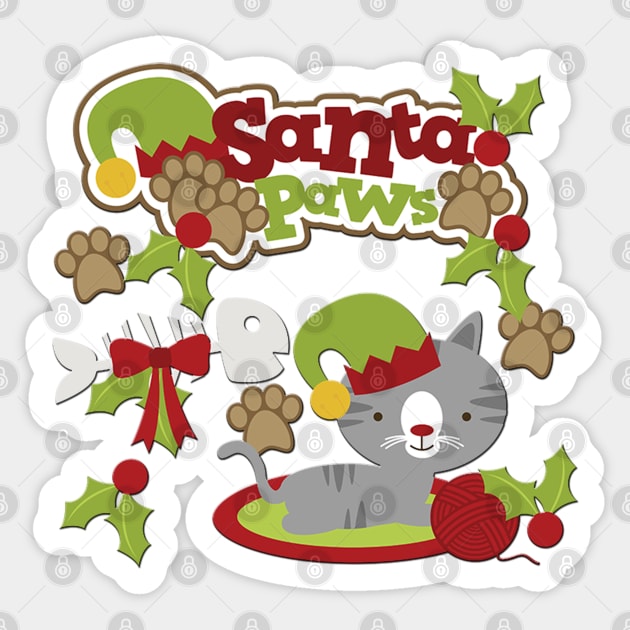 Christmas cat, Cute and Funny Christmas Gifts Sticker by artspot